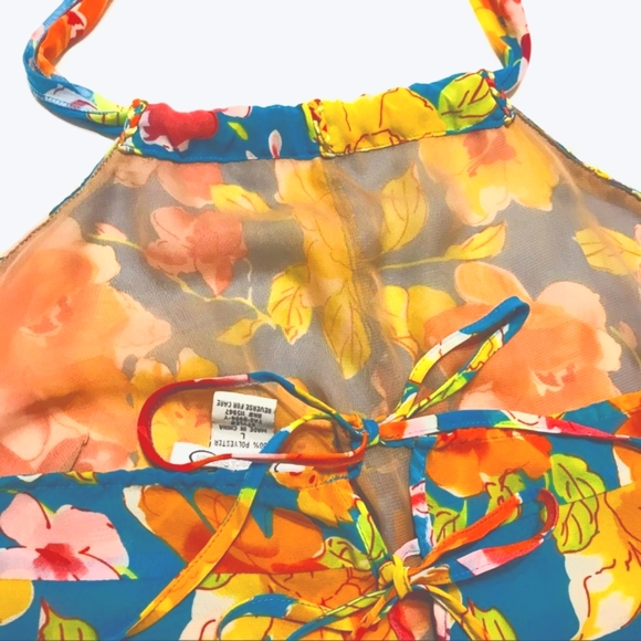 Princy by Jessica Simpson Halter Camisole Tank Top Floral Print Flowly Size L - Picture 3 of 10